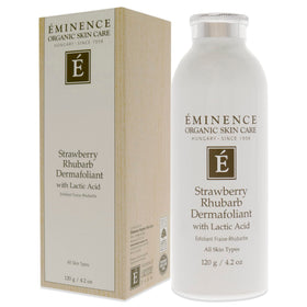 Eminence applying dermafoliant to cheek demonstrating gentle massage for smoother skin benefit