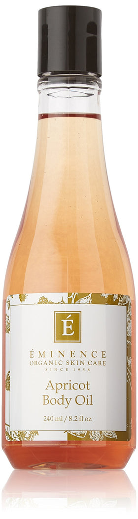 Eminence apricot body oil front bottle showing label and size for nourishing hydration