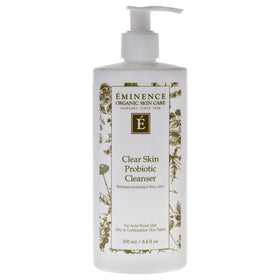 Eminence front packaging of Clear Skin Probiotic Cleanser showing label and size for clear routine