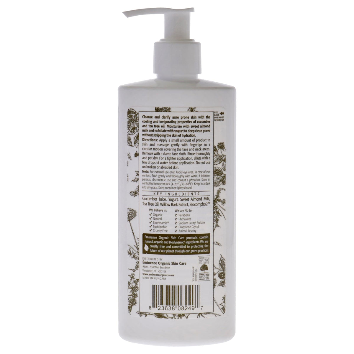 Eminence creamy gel texture of Clear Skin Probiotic Cleanser demonstrating gentle, hydrating feel