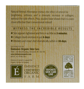 Eminence moisturizer held in hand demonstrating size and easy absorption