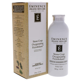 Eminence foam activated in hand illustrating gentle cleansing action
