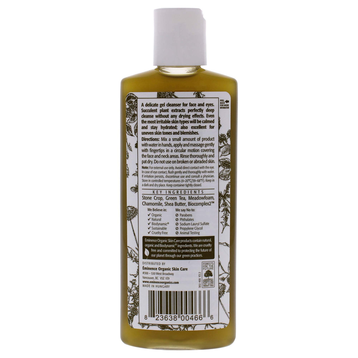 Eminence Stone Crop Gel Wash texture close-up highlighting lightweight hydrating gel