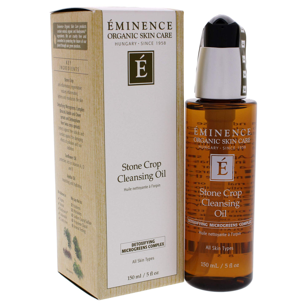 Eminence texture drop of cleansing oil showing lightweight, non-greasy blend