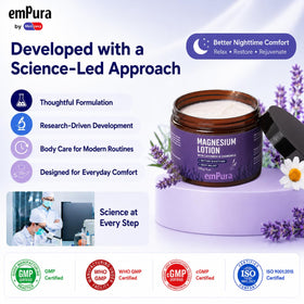 EMPURA open lid with cream visible, smooth formula for massage