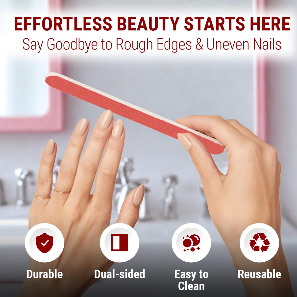 Empyrean file shaping an acrylic nail offering fast, controlled contouring for salon results