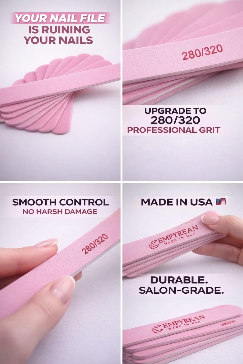 Empyrean file tucked in purse to show travel-ready convenience and on-the-go touch-ups