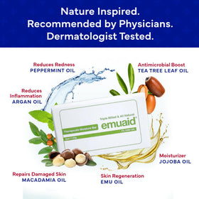 emuaid bar used in groin area wash, illustrates targeted soothing care