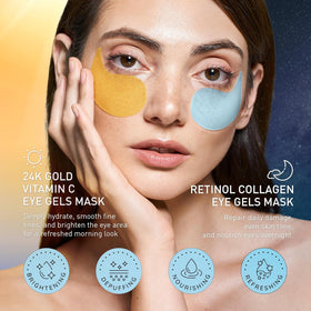 Enaskin Naturals 24K gold patch texture close-up for instant radiance