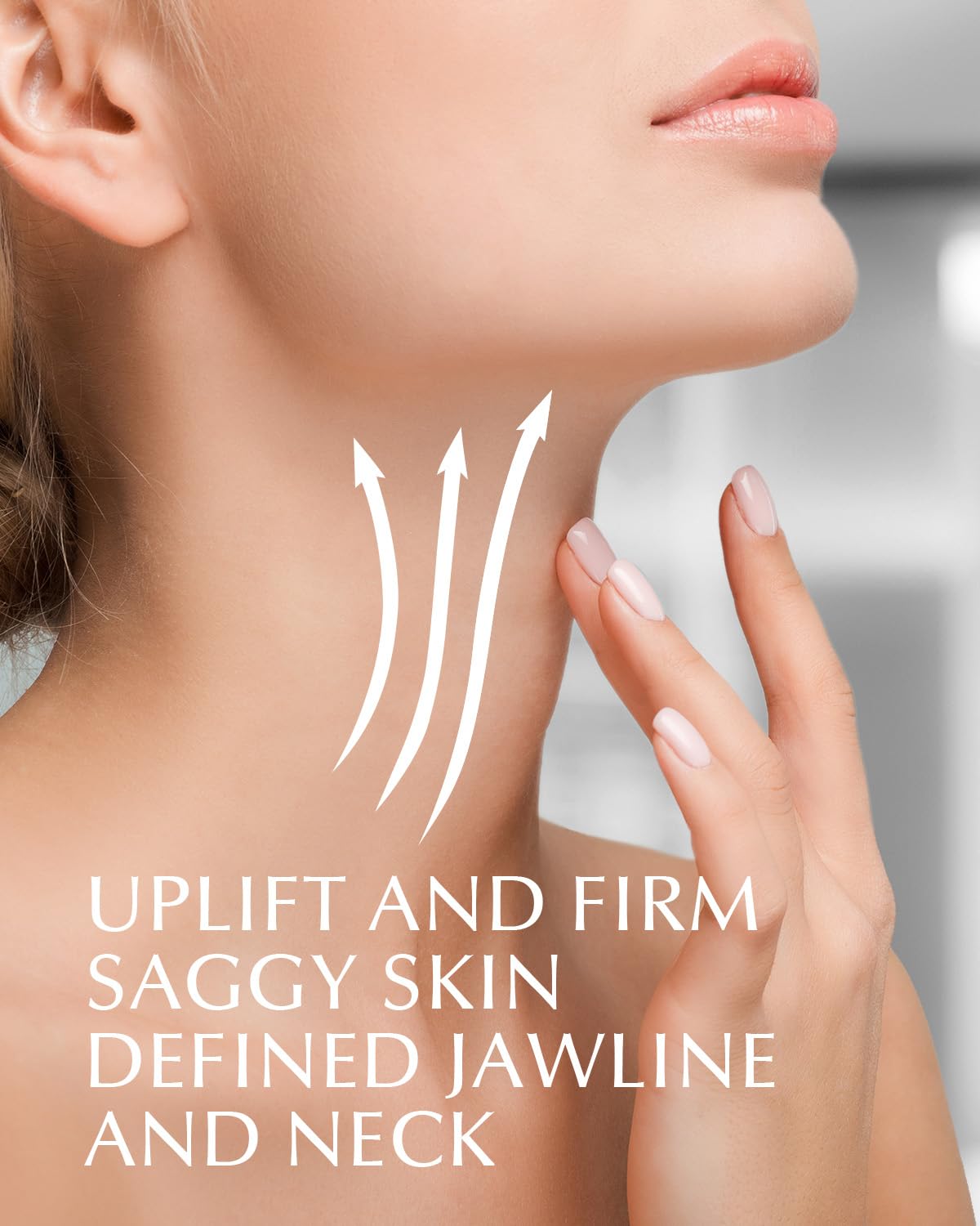 EnaSkin application on face and neck illustrating smoothing benefit