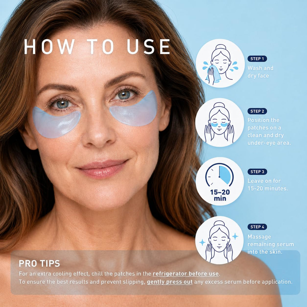 Enaskin Naturals before and after comparison illustrating hydrated-looking eyes