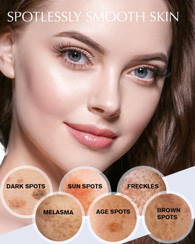 EnaSkin close-up of ingredient panel, highlighting niacinamide and α‑arbutin for fading spots