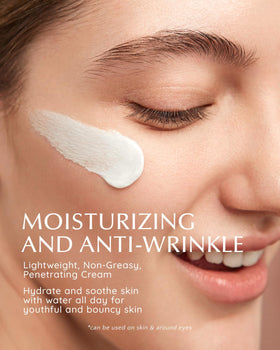 EnaSkin cream texture close-up displaying hydrating 4D hyaluronic benefits