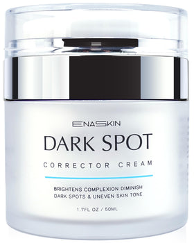 EnaSkin front packaging of dark spot remover showing bottle and label, highlights targeted brightening