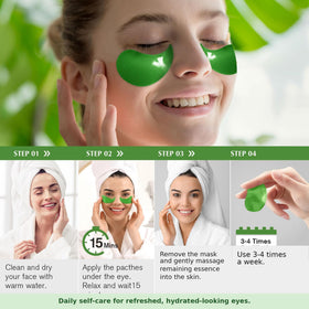 Enaskin Naturals ingredients flatlay with green tea and hyaluronic acid