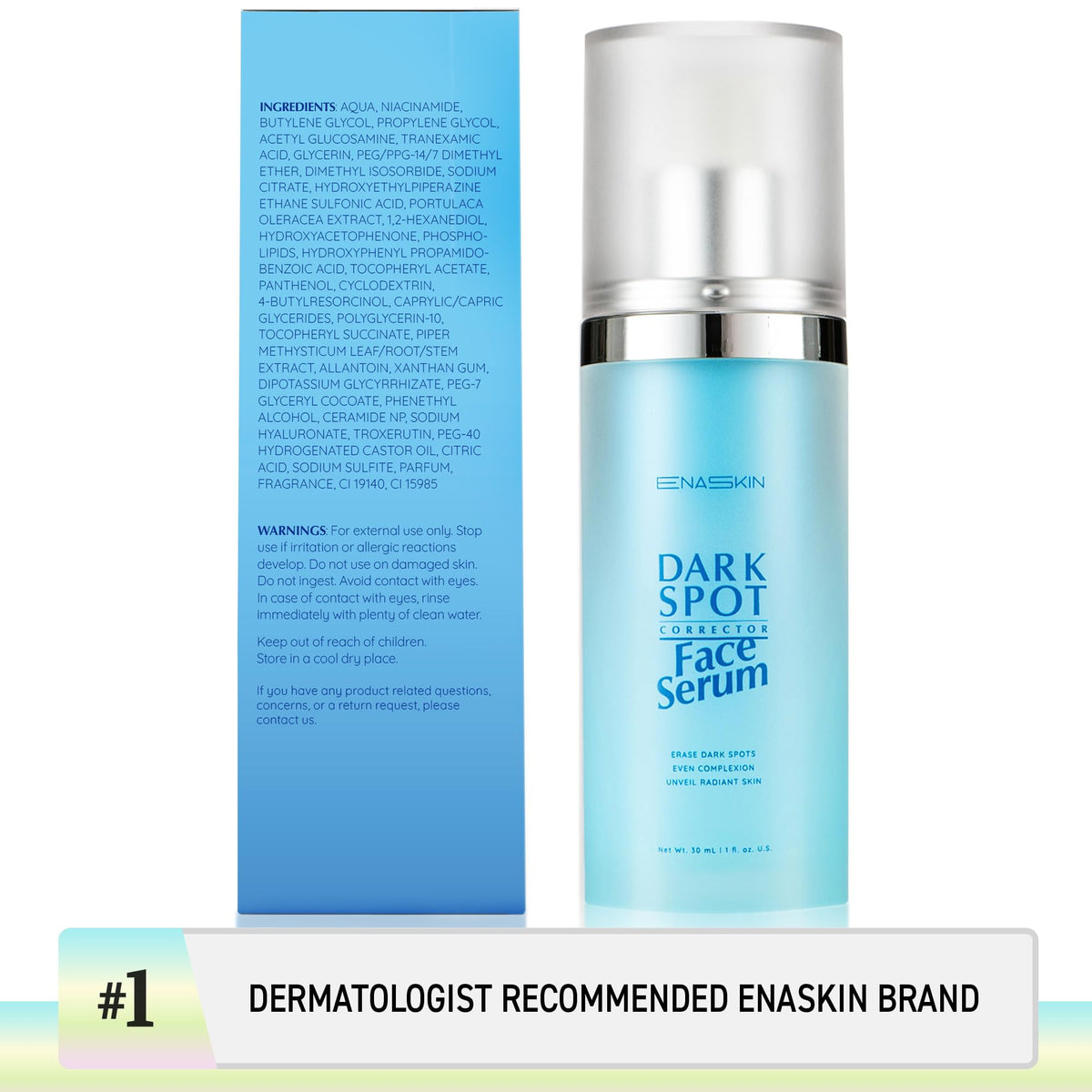 EnaSkin serum paired with sunscreen showing protection and maintenance benefit