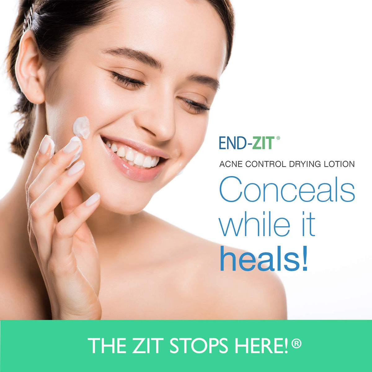 End-zit texture on fingertip showing lotion consistency and blendability