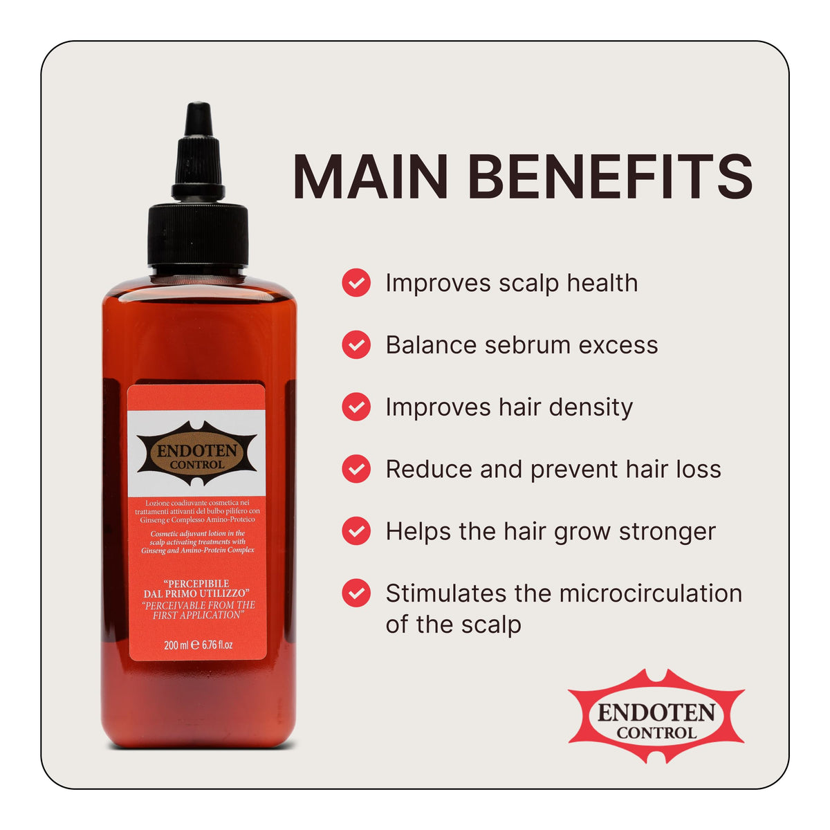 Endoten Control close-up texture of serum highlighting lightweight, fast-absorbing finish