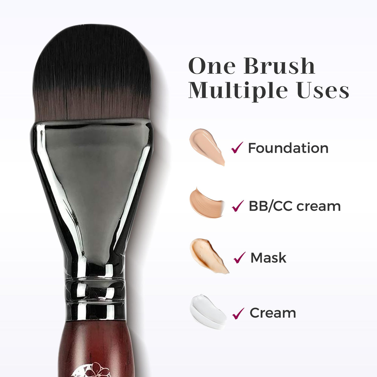 ENERGY brush applying liquid foundation for even, buildable coverage