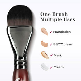 ENERGY brush applying liquid foundation for even, buildable coverage