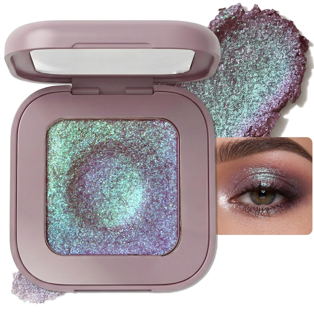 Enfuntins lifestyle shot at festival highlighting holographic shimmer and bold style