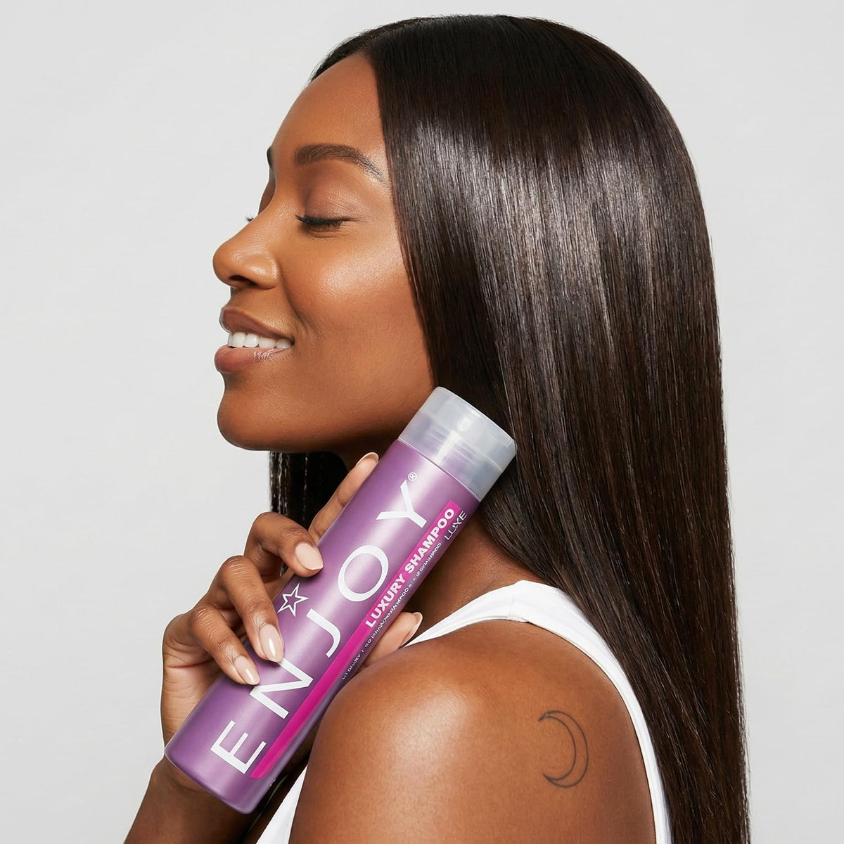 Enjoy application in hair while conditioning to show detangling and smoother-result benefit
