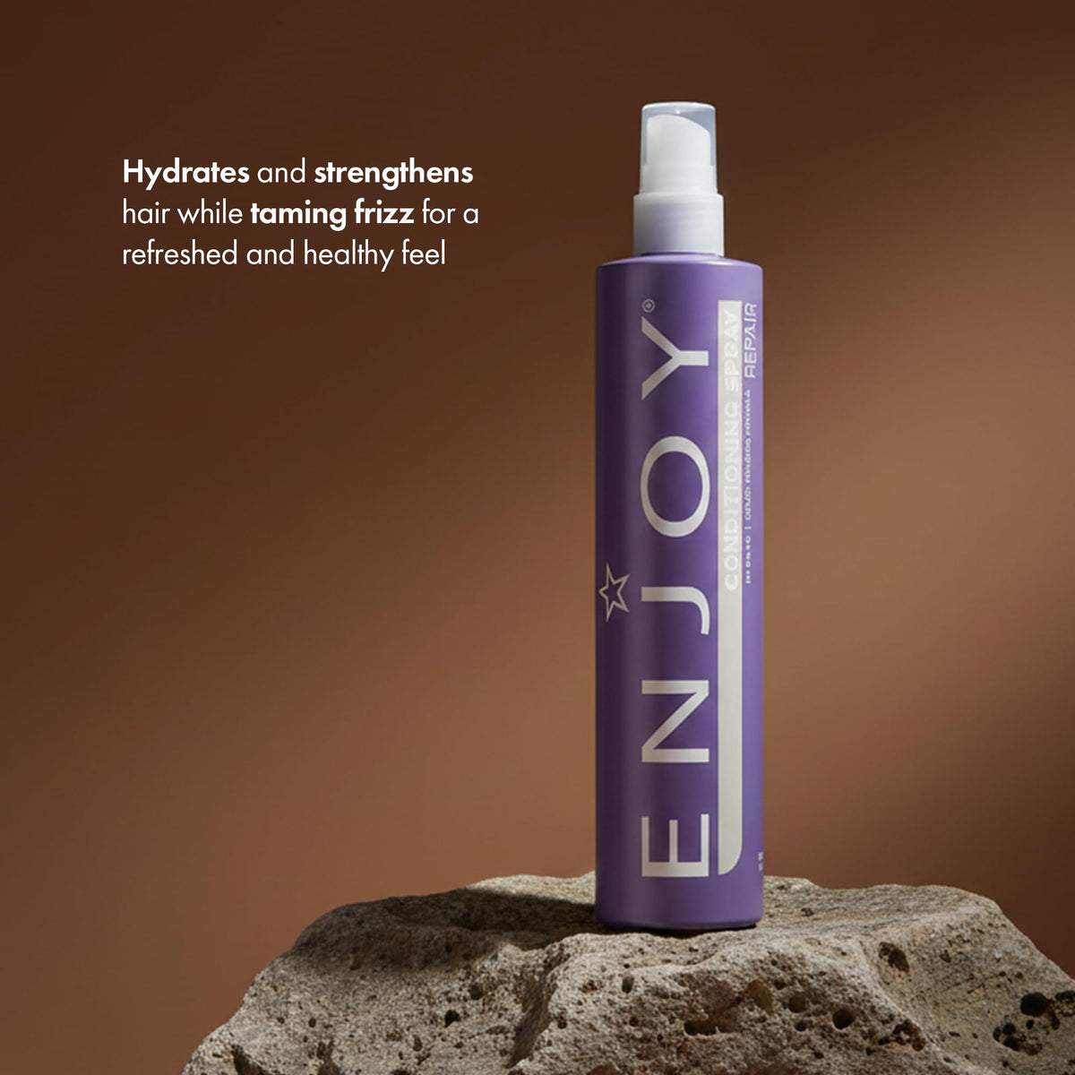 Enjoy conditioning spray misting action on hair for instant detangling benefit