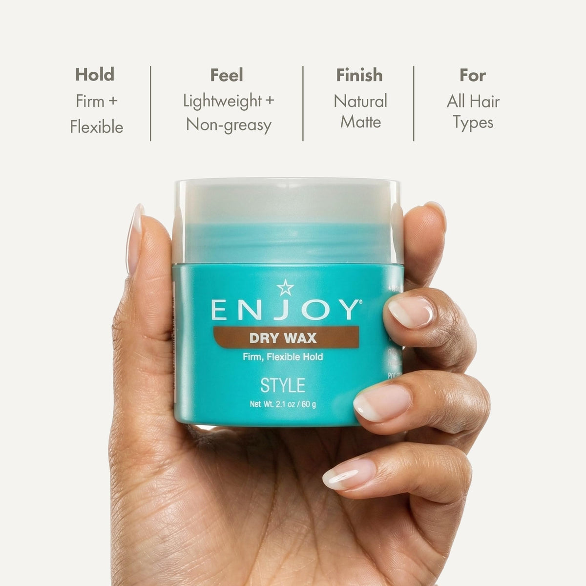 Enjoy open jar texture close-up displaying non-greasy matte wax benefit