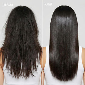 Enjoy hair mask before and after smoothing frizz for shinier hair