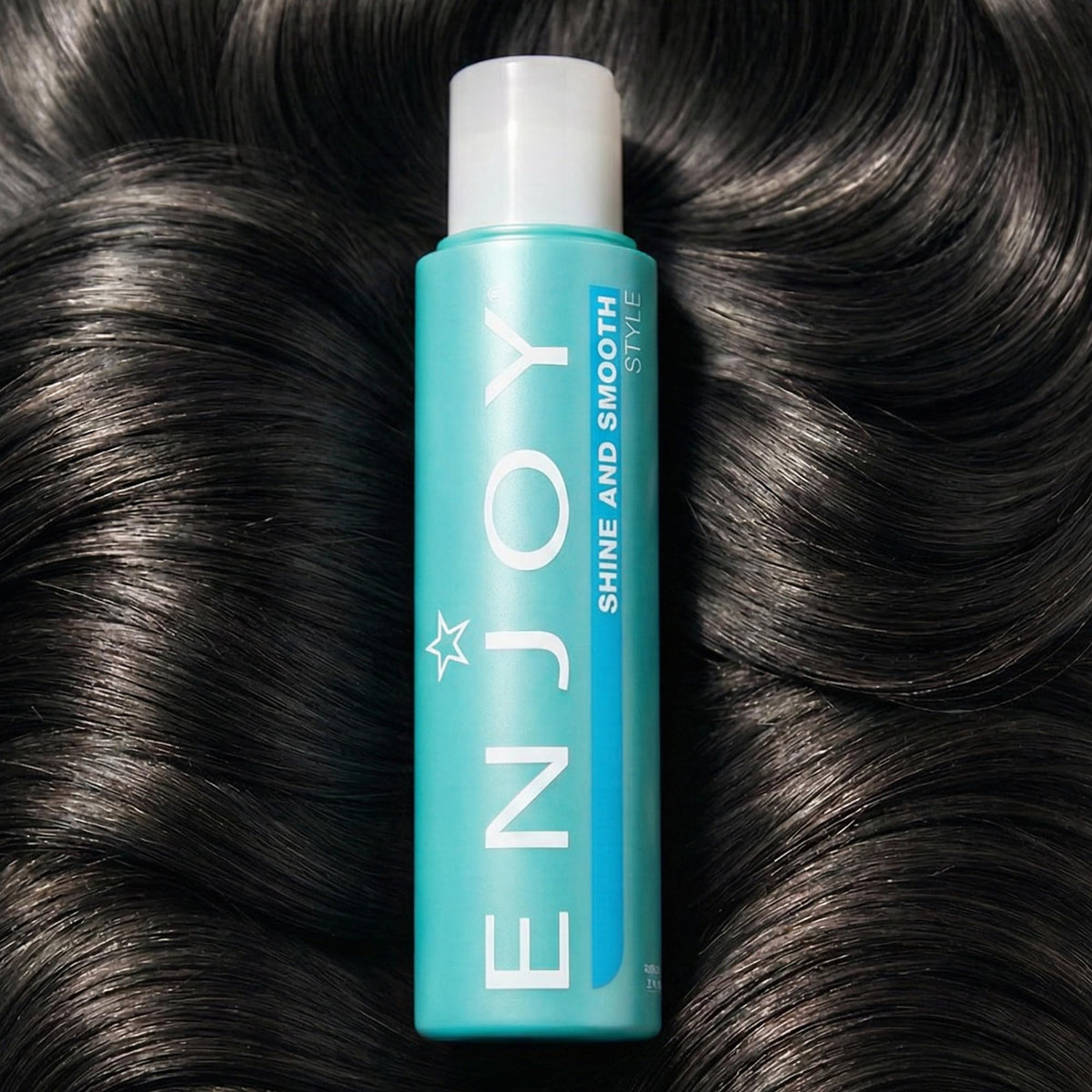 Enjoy styled hair before and after image showing added shine and smoother finish