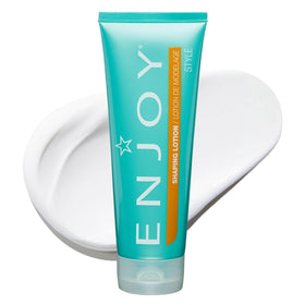 Enjoy shaping lotion front bottle showing label and size for easy identification and selection