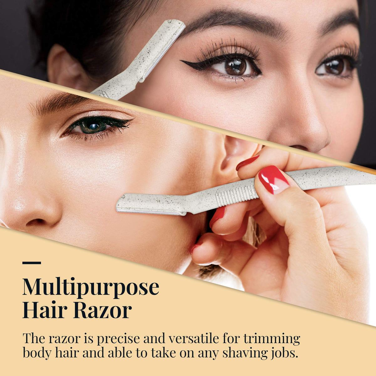 ENNVA razor in use on cheek demonstrating gentle dermaplaning benefit
