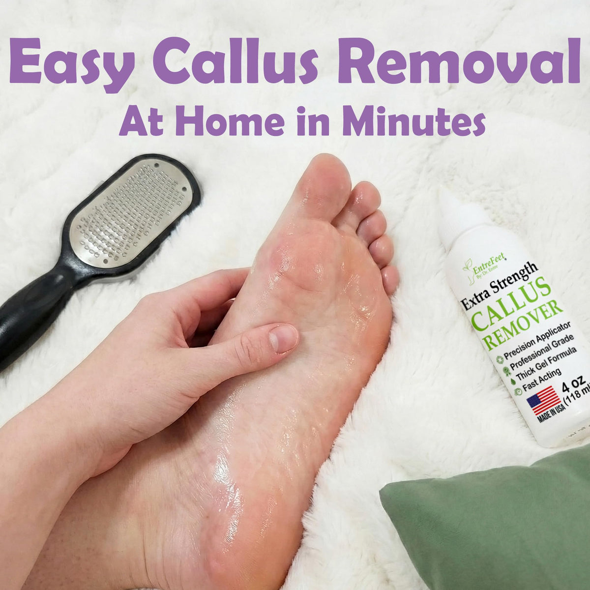 EntreFeet before and after feet comparison showing visible smoothing benefit