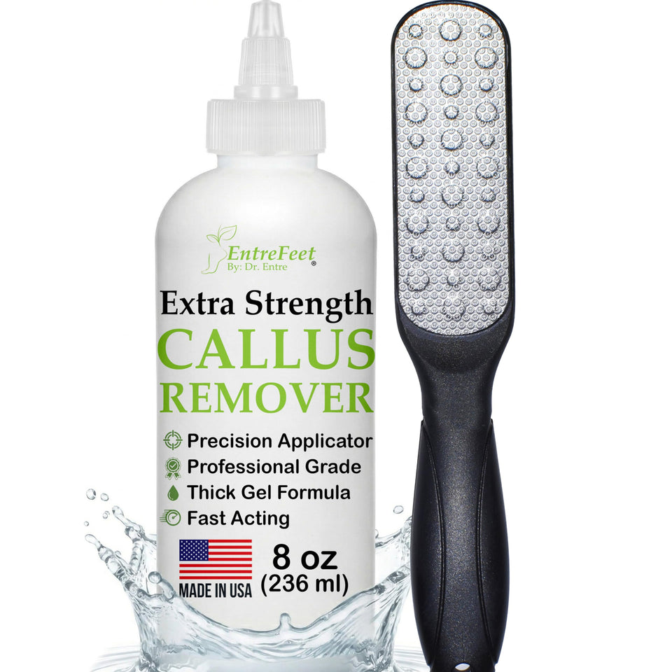 EntreFeet front packaging showing 8 oz gel and foot file for smoother feet