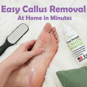 EntreFeet in-use shot of soaked foot being treated for easier dead skin removal