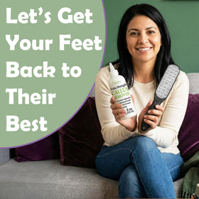 EntreFeet kit in a spa setting conveying professional home pedicure results