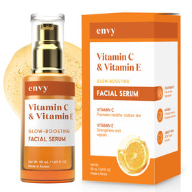 Envy front packaging showing bottle and box, conveys clean brightening