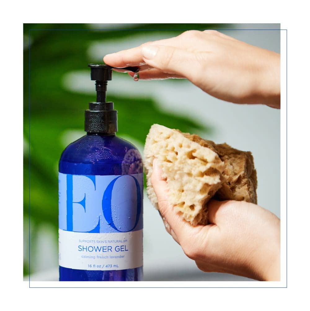 EO French Lavender next to everyday objects to show practical 8 fl oz scale