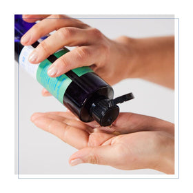 Drop of EO French Lavender oil on skin showing silky, non-greasy finish