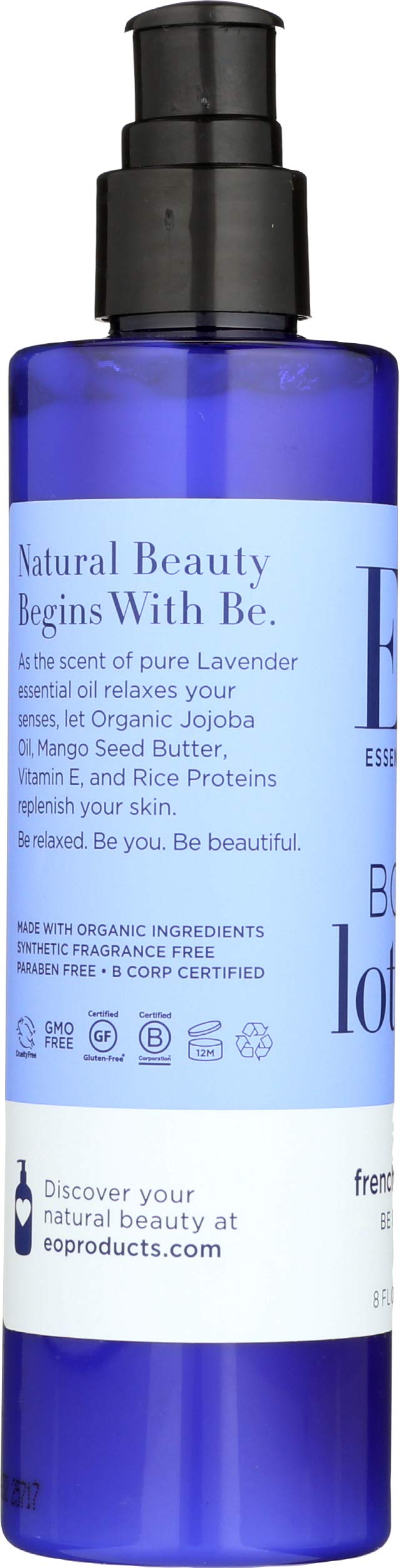 EO lotion applied to hands demonstrating quick hydration and non-greasy finish benefit