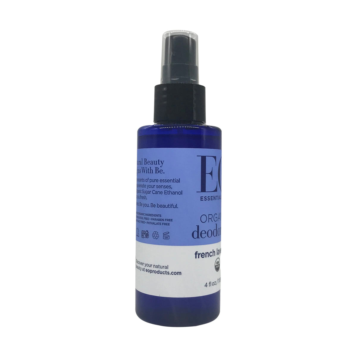 EO lavender deodorant in hand during application for on-the-go freshness