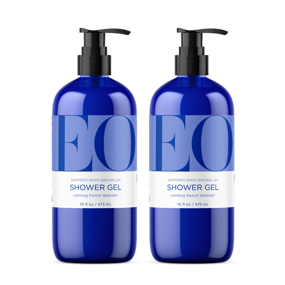 EO front packaging showing two 16 oz bottles and lavender scent benefit