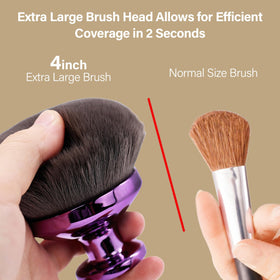EOICCEOH brush applying self tanner to leg demonstrating even coverage and reduced streaking benefit