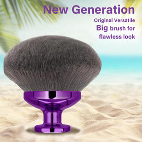 EOICCEOH close-up of dense vegan bristles showing soft texture for streak-free blending benefit