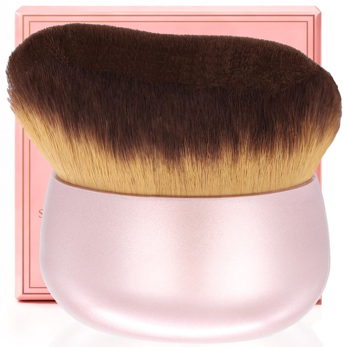 EOICCEOH front view of extra large kabuki brush showing head and handle for fast coverage