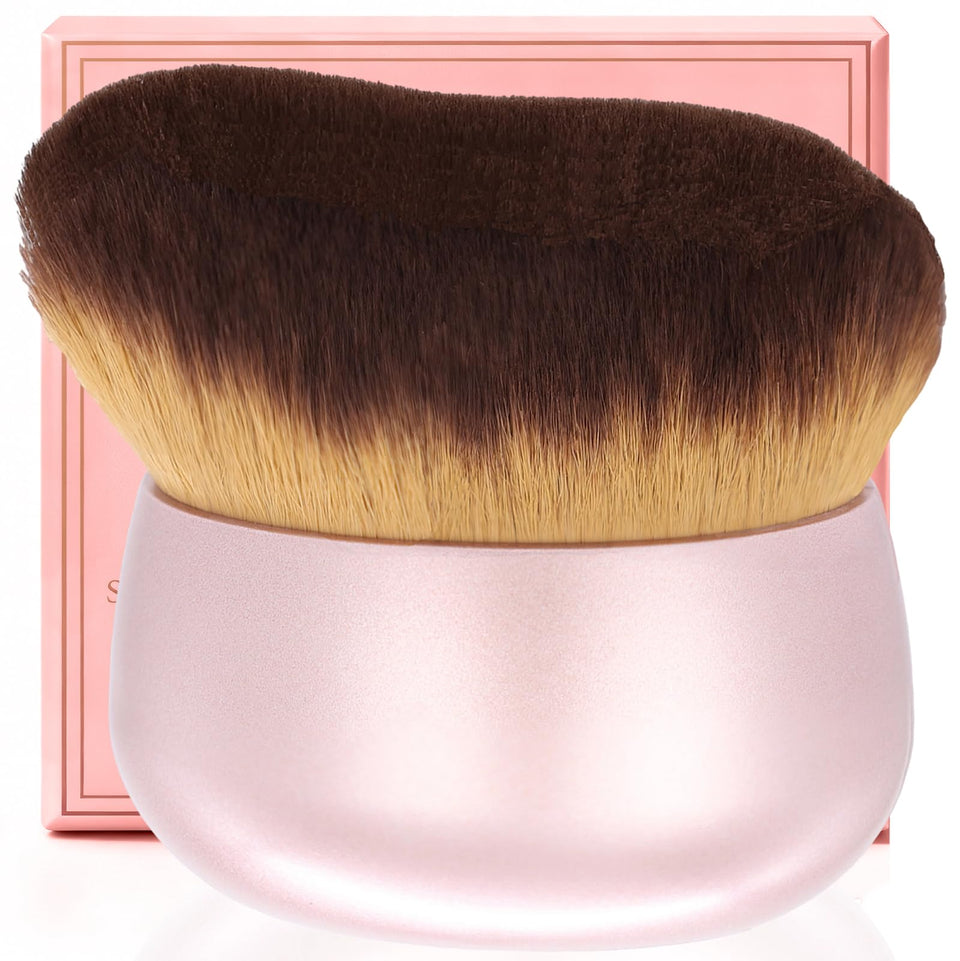 EOICCEOH front view of extra large kabuki brush showing head and handle for fast coverage