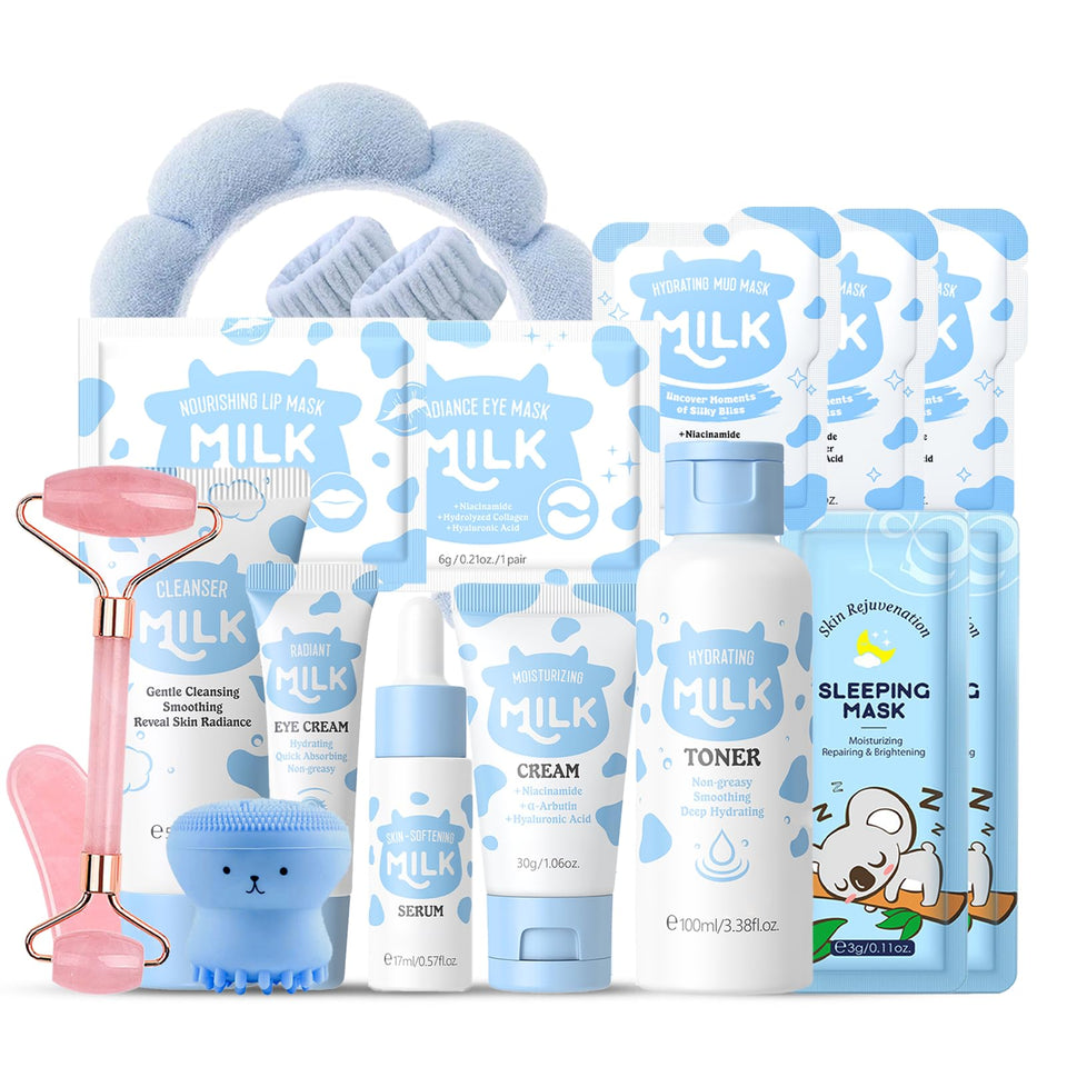 EONFAVE front packaging showing 17-piece milk skincare kit for gifting