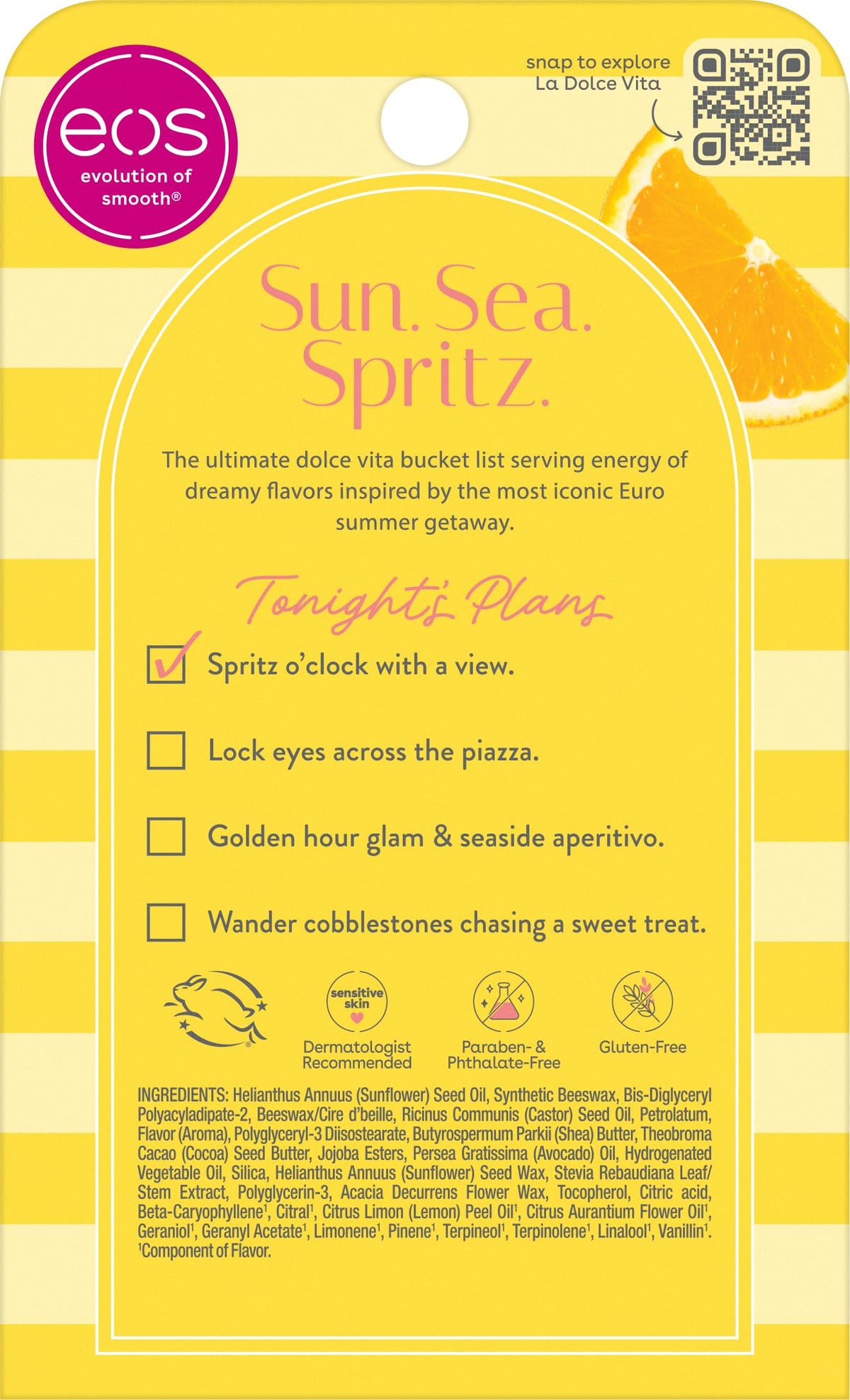 eos balms on seaside towel lifestyle image for soft lips outdoors