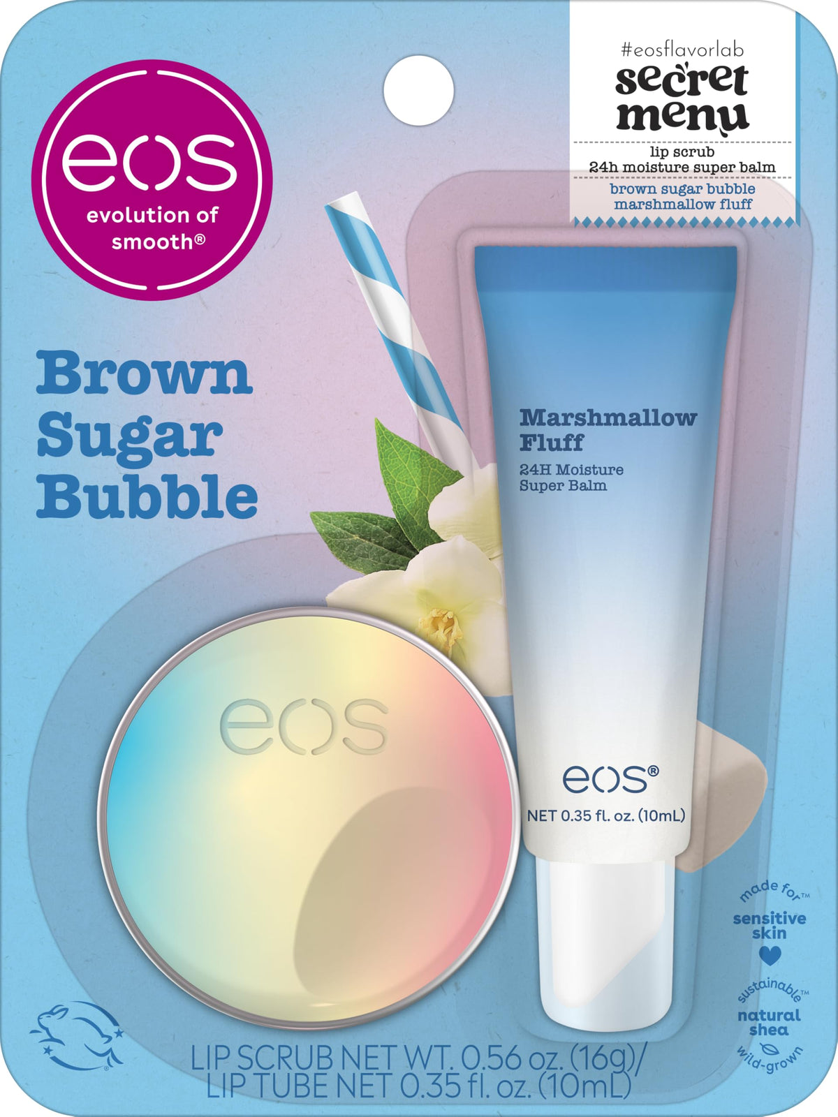 eos brown sugar boba front packaging showing jar and label with flavor benefit