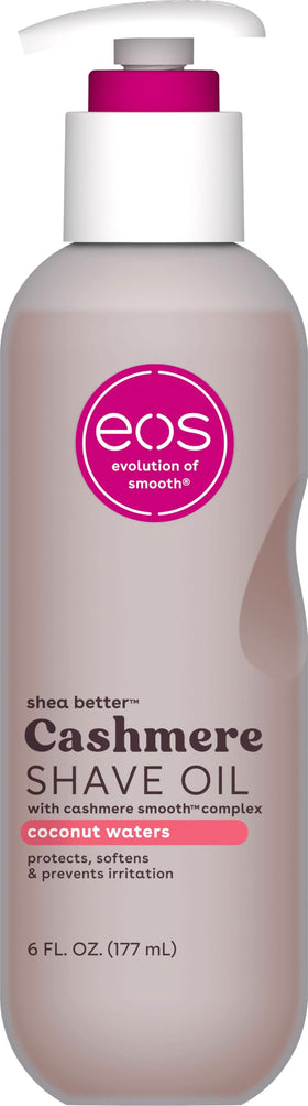 eos bottle front packaging showing Coconut Waters and moisturizing benefits